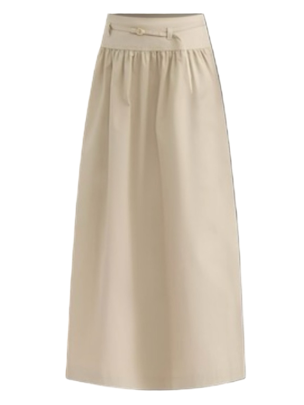 Khaki Tan Crisp Twill Maxi Skirt Pockets Size 10 NWOT